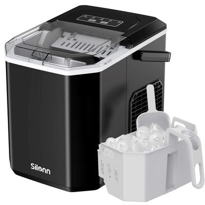Eiswürfelmaschine Tragbar & Selbstreinigend – Mini Ice Maker mit Griff & Korb, 9 Eiswürfel in 6 Min., bis 12 kg pro Tag ✅