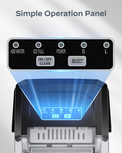 Eiswürfelmaschine Tragbar & Selbstreinigend – Mini Ice Maker mit Griff & Korb, 9 Eiswürfel in 6 Min., bis 12 kg pro Tag ✅